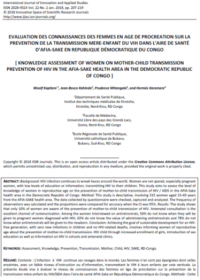 Evaluation Des Connaissances Des Femmes En Age De Procreation Sur La Prevention De La Transmission Mere Enfant 0