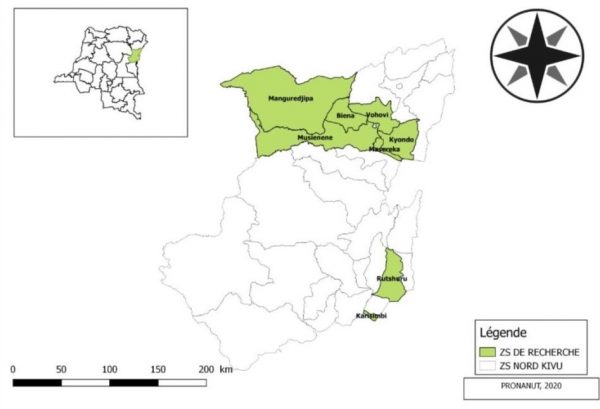 Localisation Des Zones de santé Nutrition PADISS